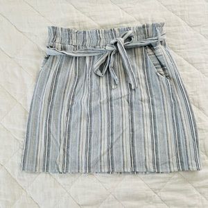 Striped paper bag style skirt